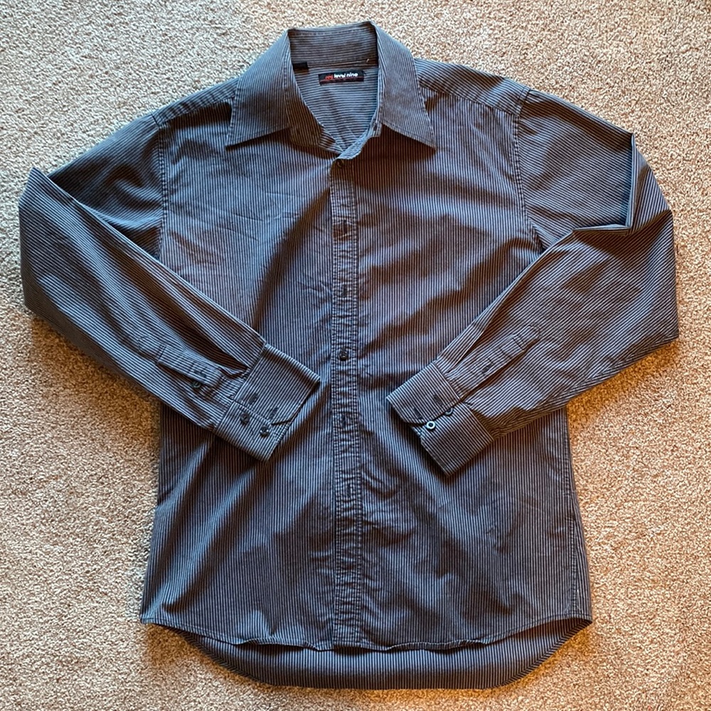 Grey and White Button Down by Red Level Nine size Large